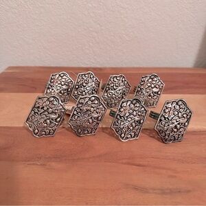 Vintage April Cornell Metal Napkin Rings Set NWT